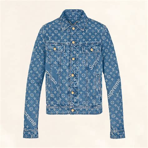 louis vuitton supreme denim jacket replica|supreme louis vuitton denim jacket.